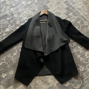 Michael Kors Black and Gray Draped Jacket
